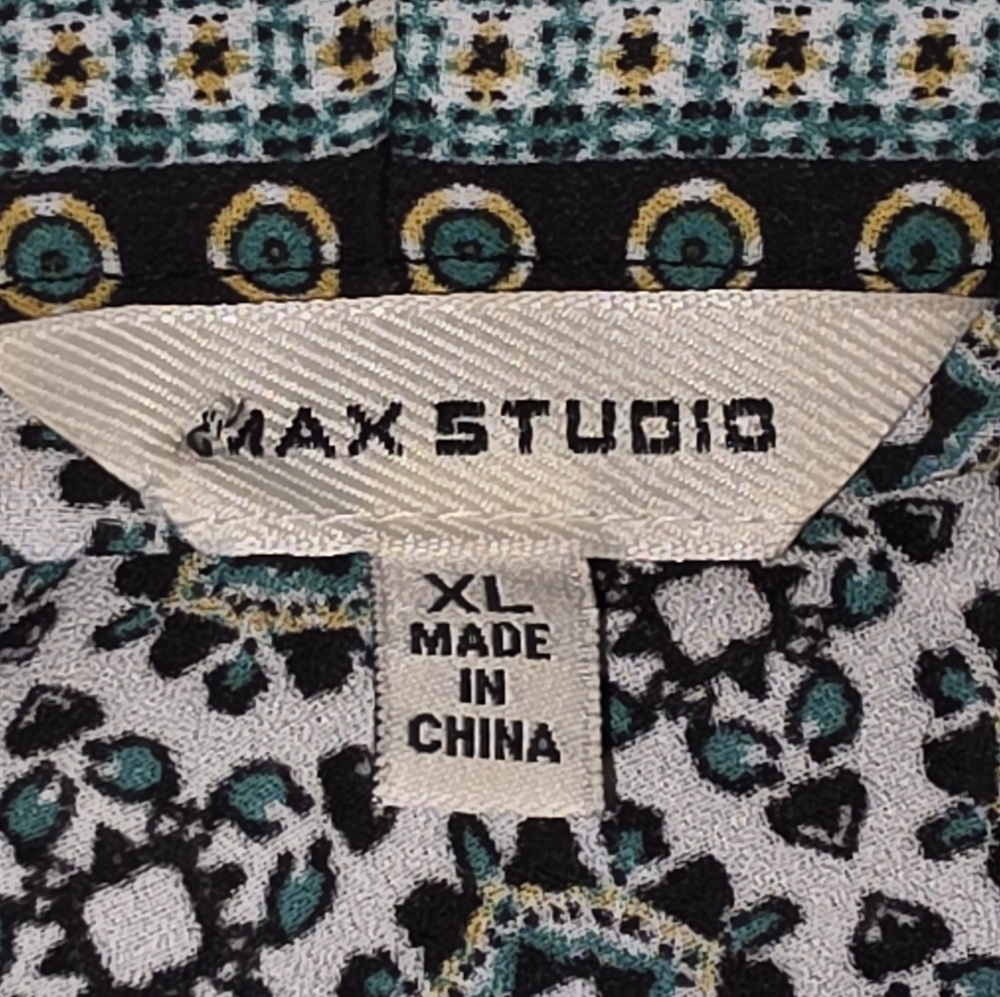 Max Studio Green Geometric Patterned Open Cardiga… - image 8